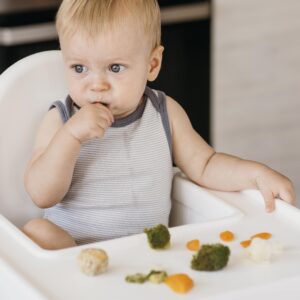 Baby led weaning involves giving the child options and helping them learn about food