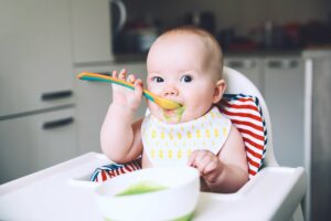 Children on their journey to eating solid foods