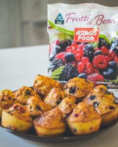 Asiago frozen mixed berry muffins