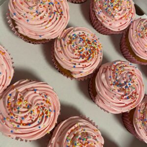 Pink cupcakes for breast cancer awareness