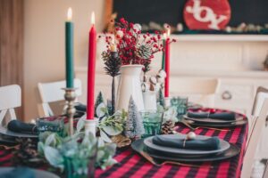 Setting the Christmas table