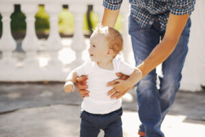 Father with son outdoors